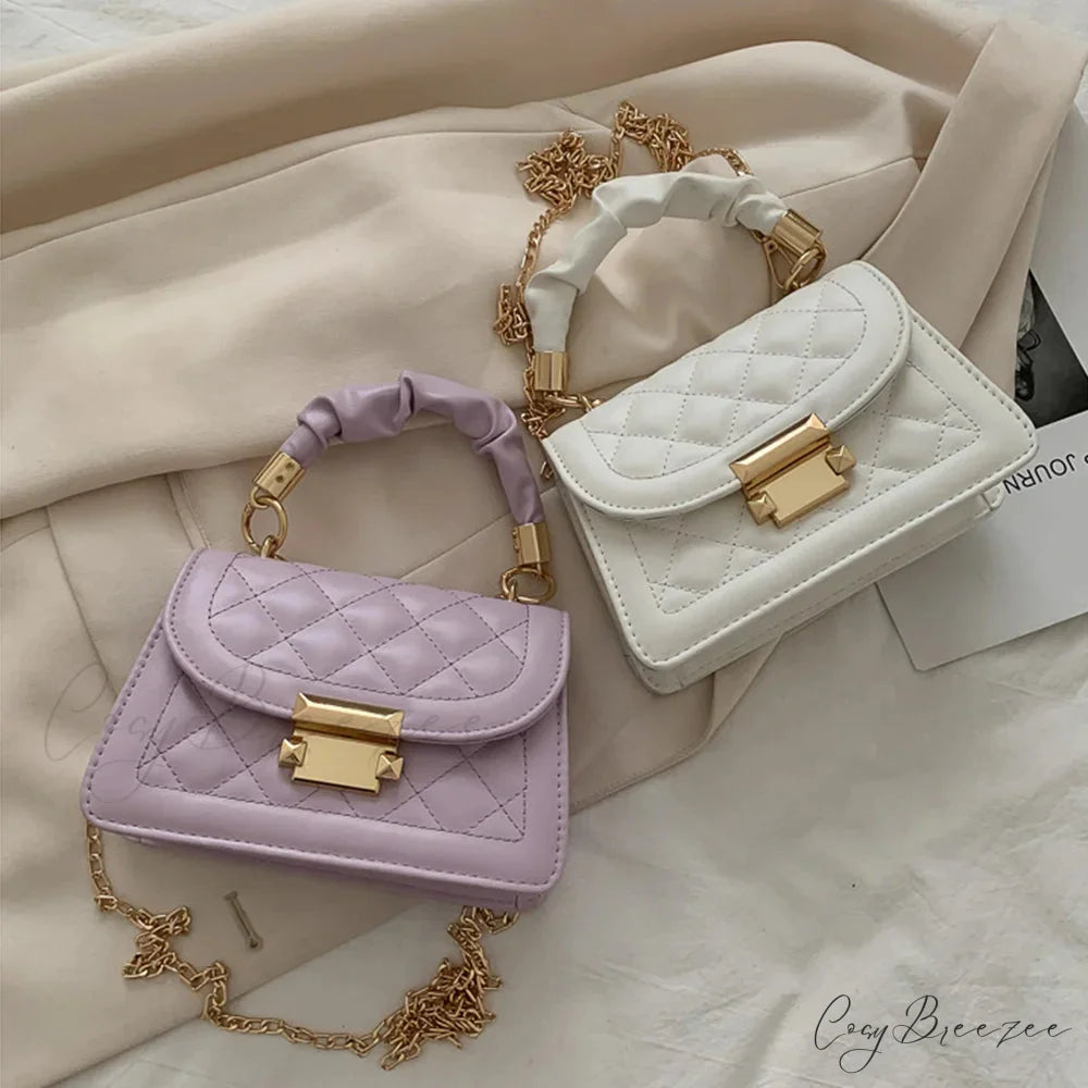 Solid PU Leather Designer Crossbody Handbag handbag-250126