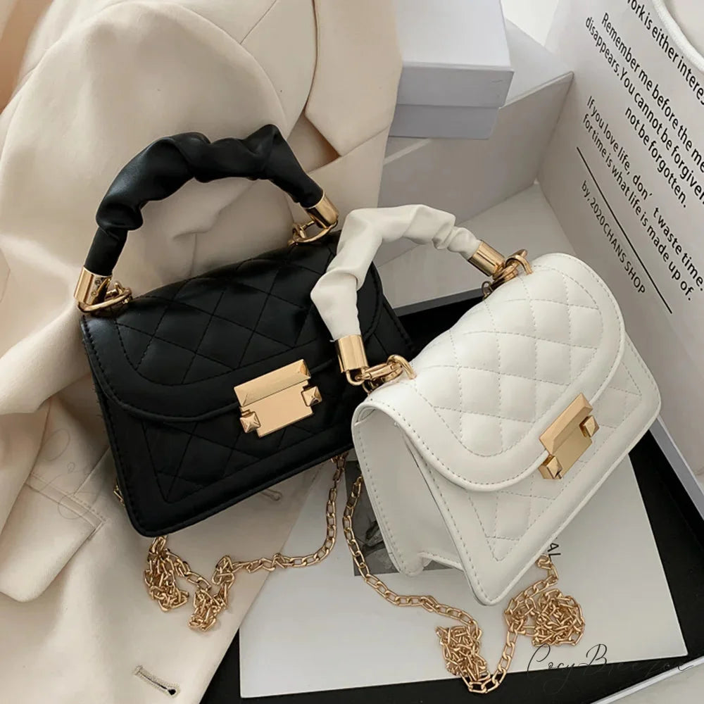 Solid PU Leather Designer Crossbody Handbag handbag-250126