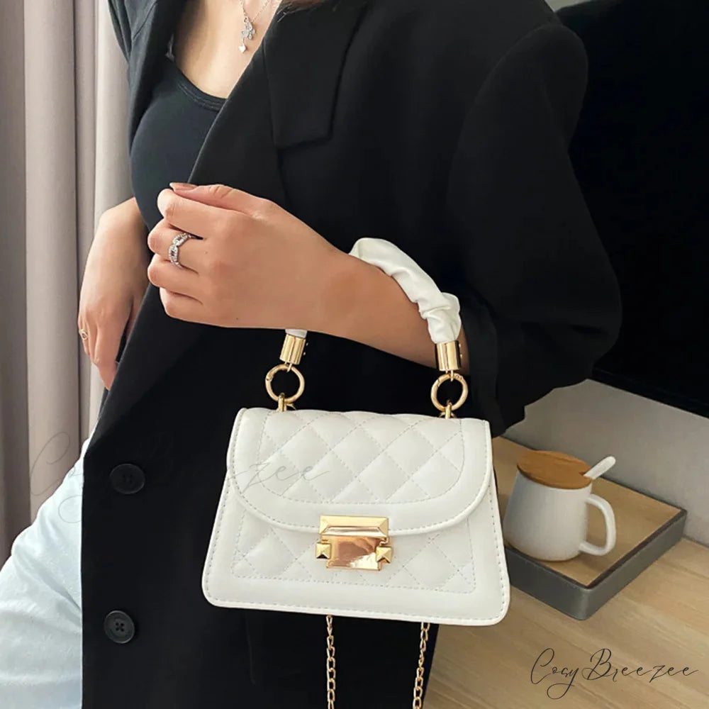 Solid PU Leather Designer Crossbody Handbag handbag-250126