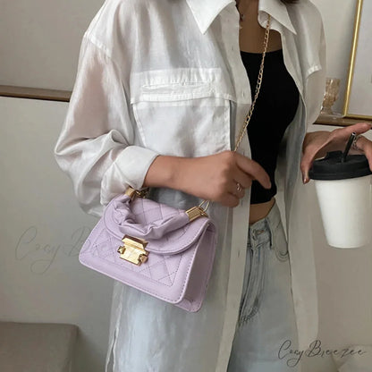 Solid PU Leather Designer Crossbody Handbag handbag-250126