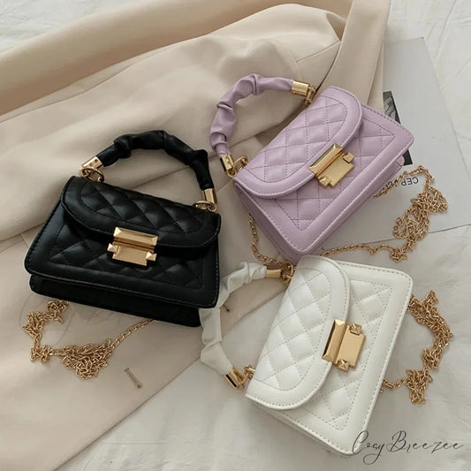 Solid PU Leather Designer Crossbody Handbag handbag-250126