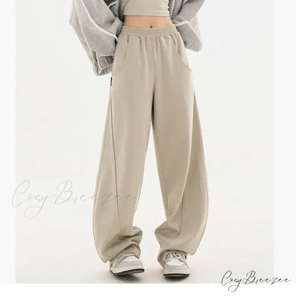 Solid Relaxed Street Dance Pants Apricot / S pants-241228