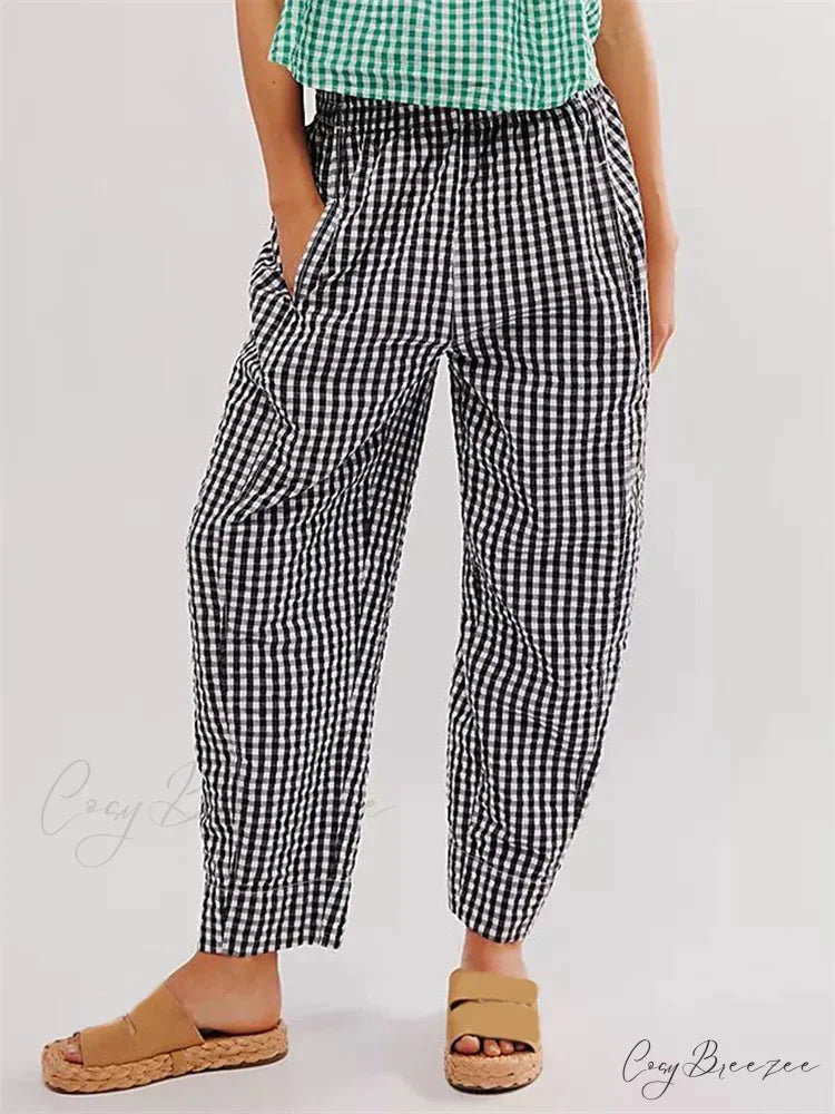 Solid Shade Lounge Stretchy Waist Easy-Fit Pant BLACK / S pant-250223