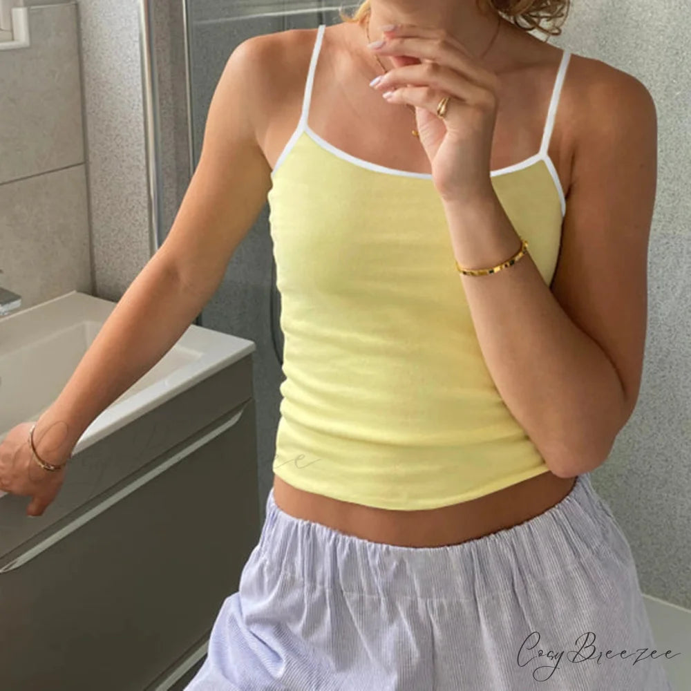 Solid Striped Slim Crop Top croptop-250223
