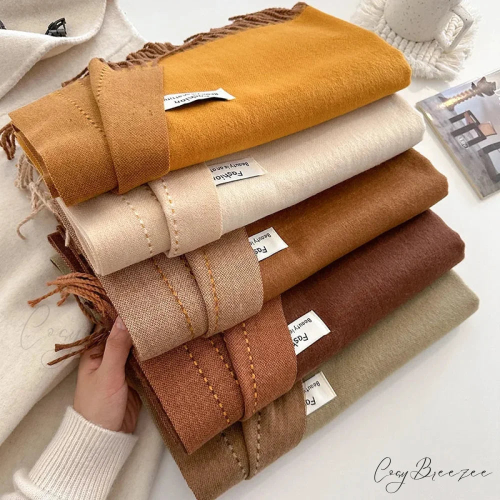 Solid Thick Cashmere Winter Scarf scarf-241228