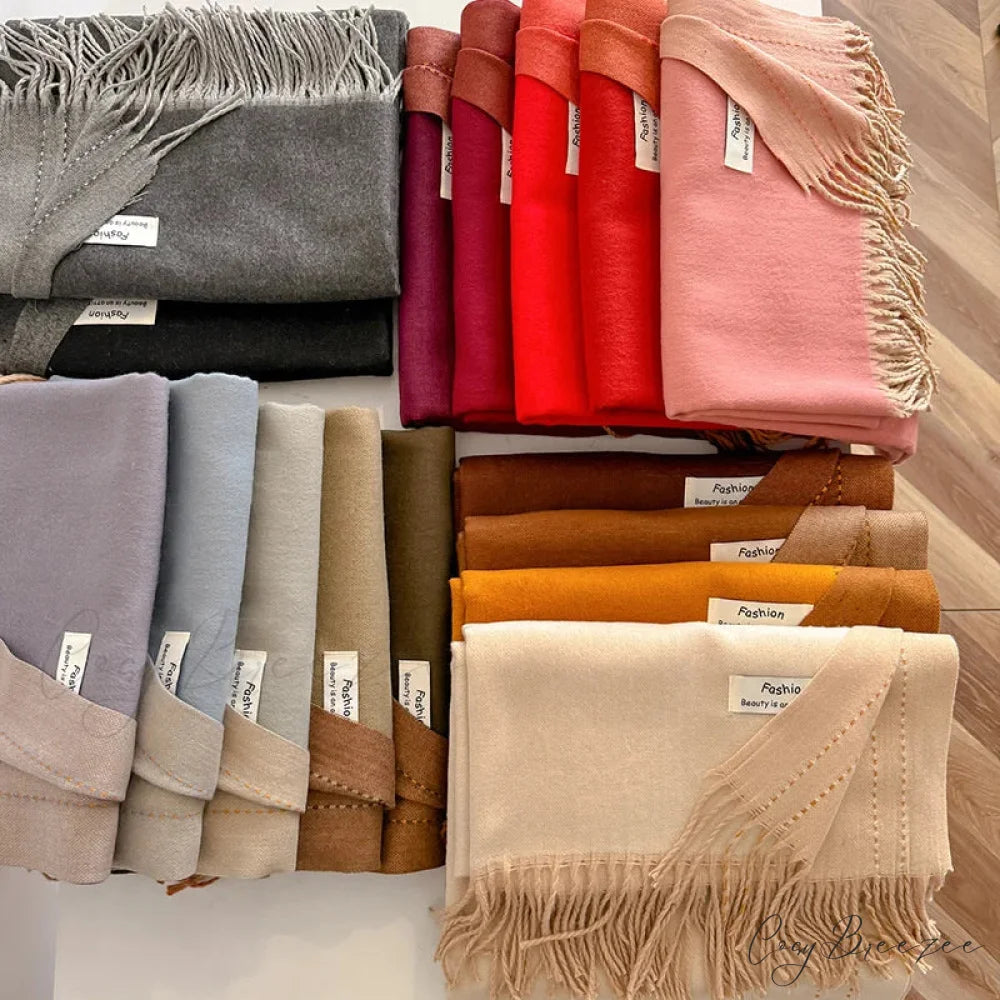 Solid Thick Cashmere Winter Scarf scarf-241228