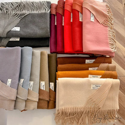 Solid Thick Cashmere Winter Scarf scarf-241228