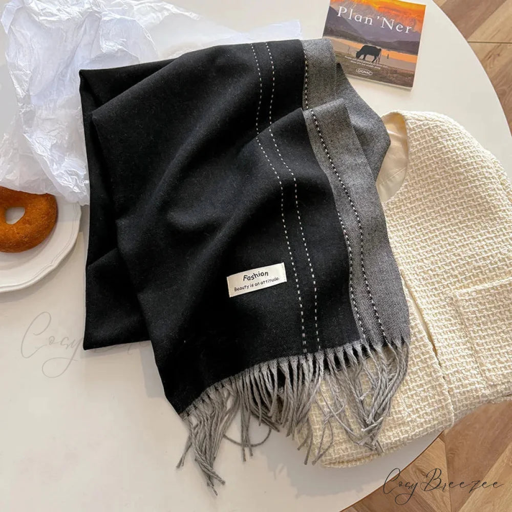 Solid Thick Cashmere Winter Scarf color01 scarf-241228