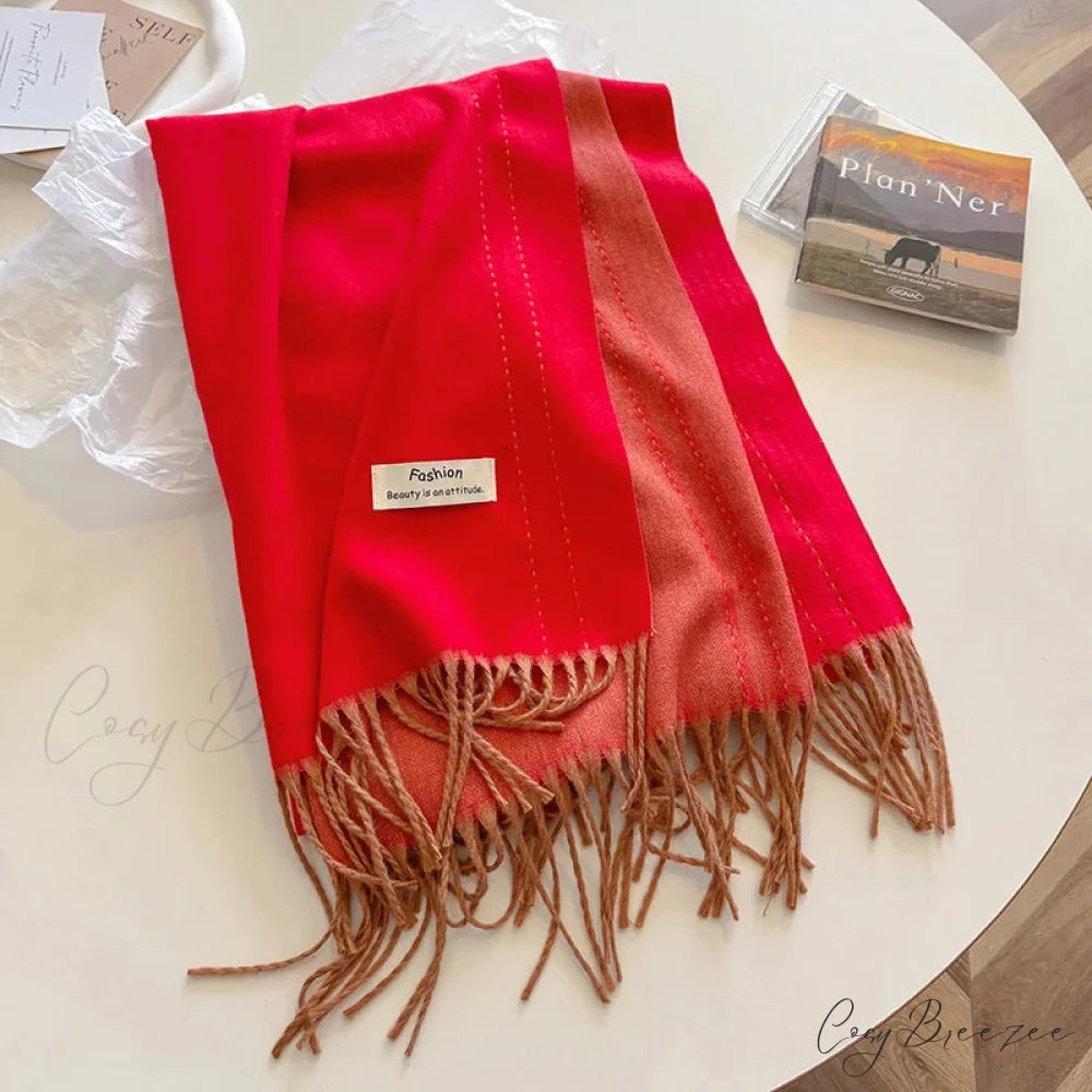 Solid Thick Cashmere Winter Scarf color04 scarf-241228