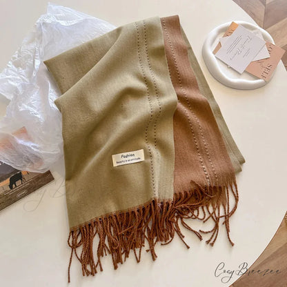 Solid Thick Cashmere Winter Scarf color12 scarf-241228