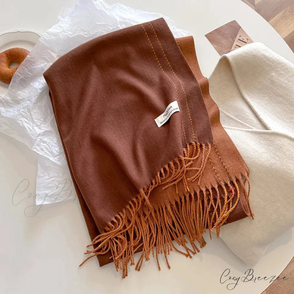 Solid Thick Cashmere Winter Scarf color15 scarf-241228