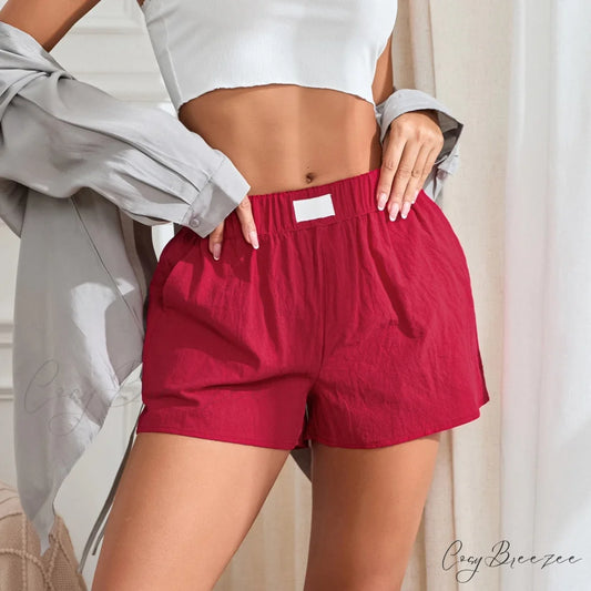 Solid Wide-Leg Pocket Shorts short-250223