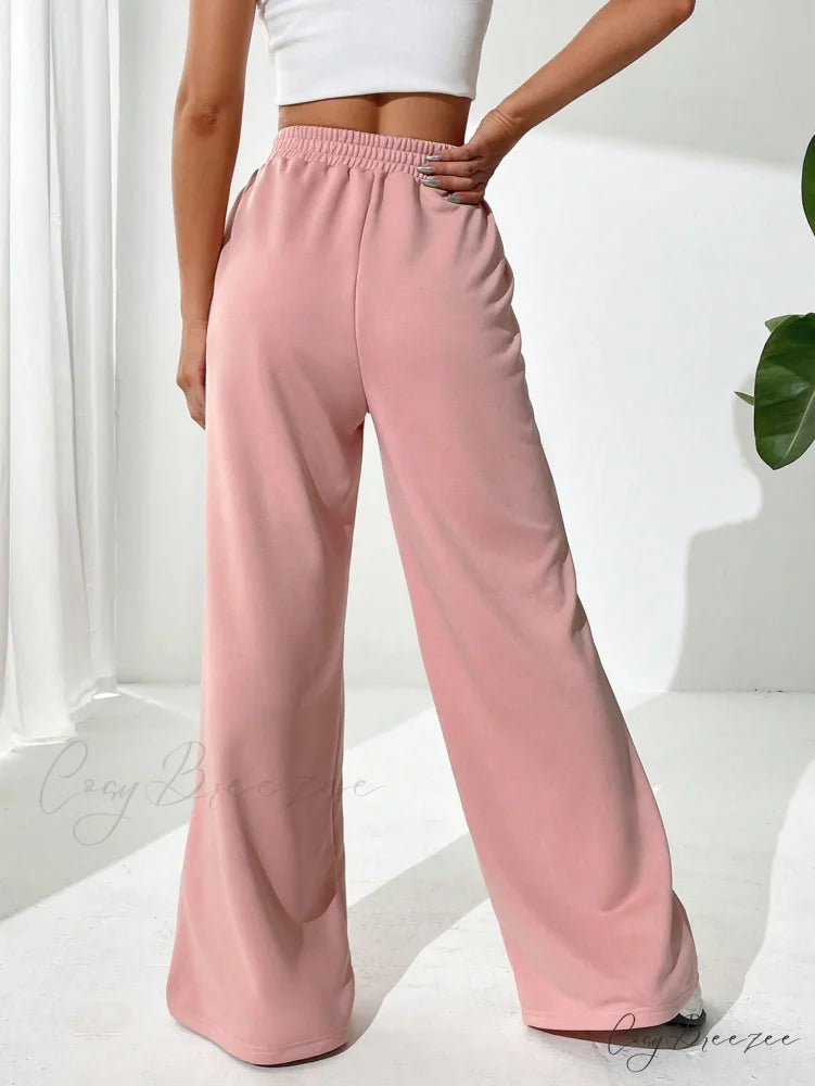 Solid Wide Leg Sweatpants