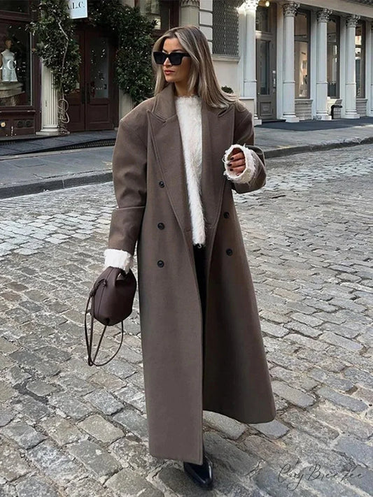 Solid Woolen Lapel Full Sleeve Coat Grey / S overcoats-241228