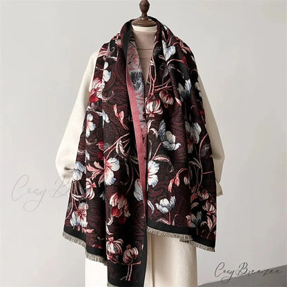 Sophisticated Floral Pashmina Winter Cashmere Scarf Multi Color10 scarf-241228
