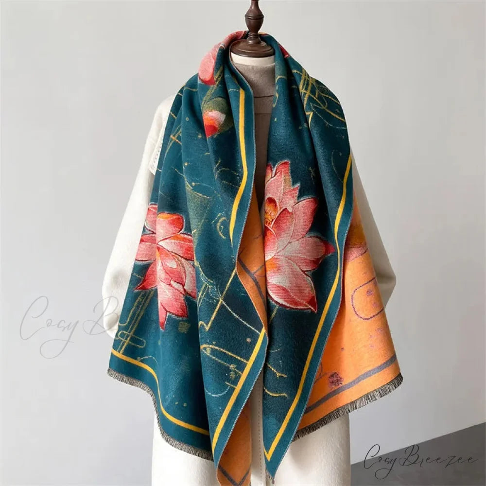 Sophisticated Floral Pashmina Winter Cashmere Scarf Multi Color12 scarf-241228