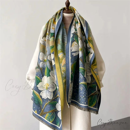Sophisticated Floral Pashmina Winter Cashmere Scarf Multi Color3 scarf-241228