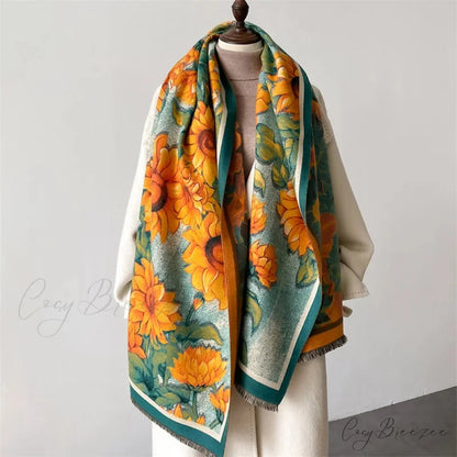 Sophisticated Floral Pashmina Winter Cashmere Scarf Multi Color4 scarf-241228