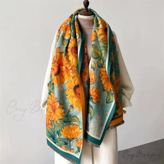 Sophisticated Floral Pashmina Winter Cashmere Scarf Multi Color4 scarf-241228