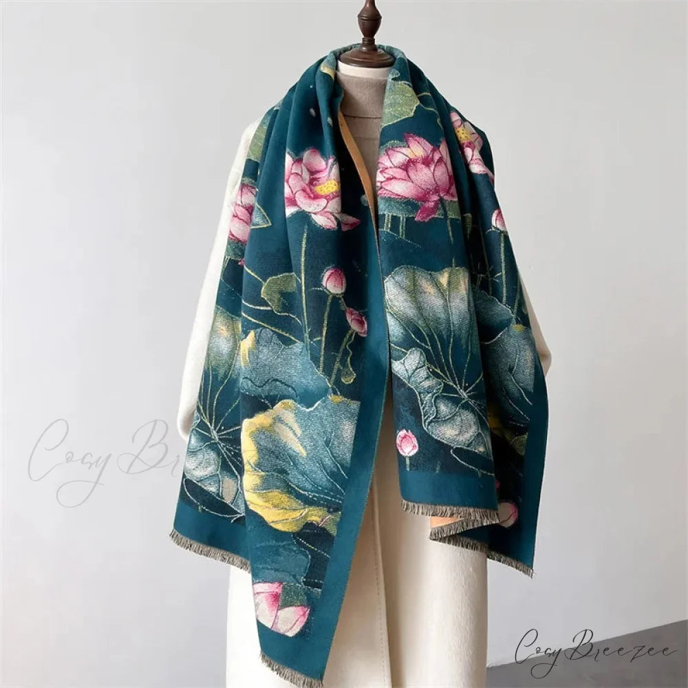 Sophisticated Floral Pashmina Winter Cashmere Scarf Multi Color7 scarf-241228