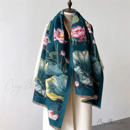 Sophisticated Floral Pashmina Winter Cashmere Scarf Multi Color7 scarf-241228