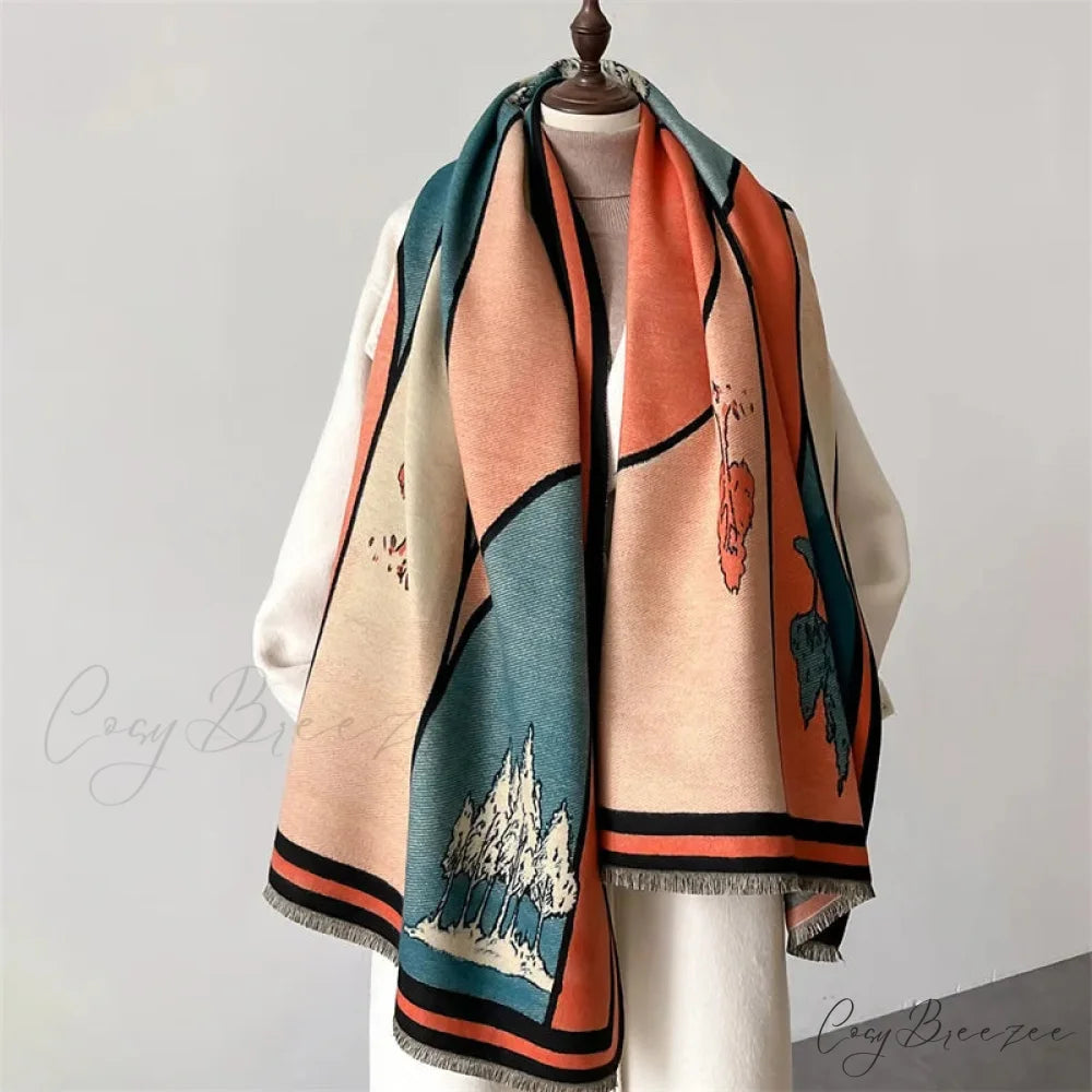 Sophisticated Floral Pashmina Winter Cashmere Scarf Multi Color8 scarf-241228