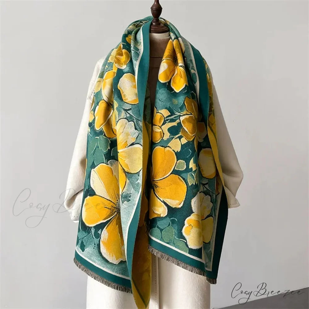 Sophisticated Floral Pashmina Winter Cashmere Scarf Multi Color9 scarf-241228