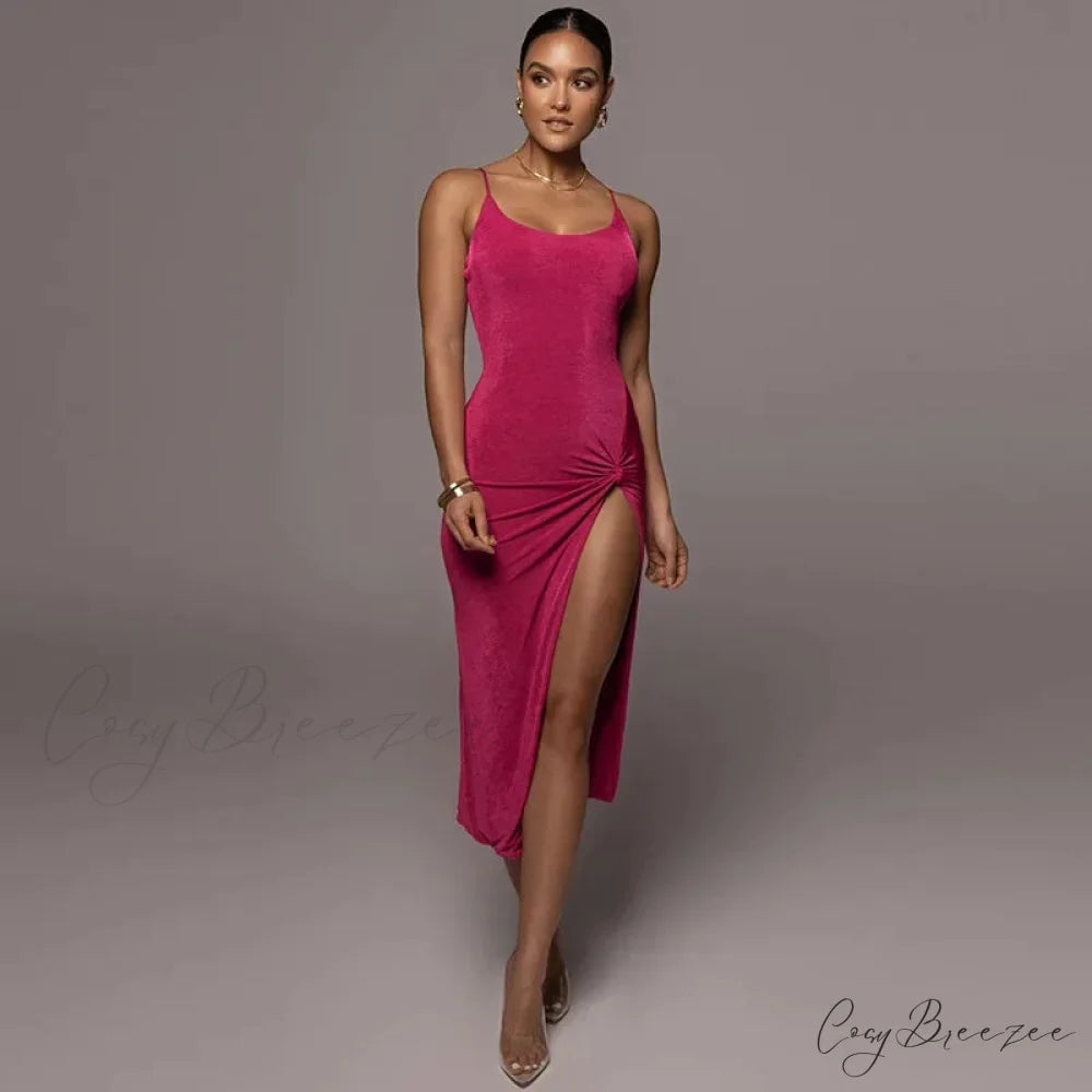 Spaghetti Strap Backless Club Beach Mini Dress