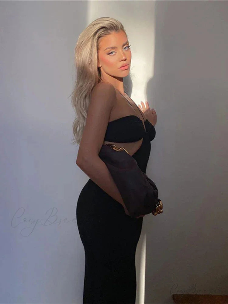 Spaghetti Strap Backless Maxi Dress