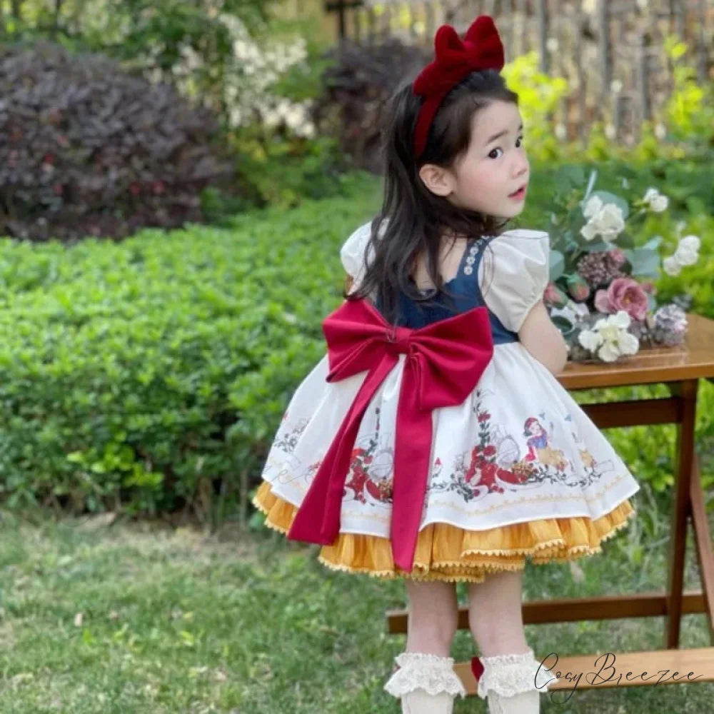 Spanish Snow White Princess Bow Lolita Kid Costume