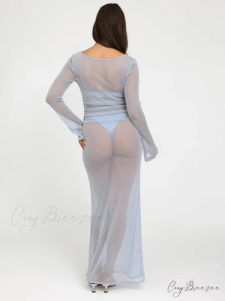 Sparkle Glitter Perspective Vacation Dress vacationdress-250223
