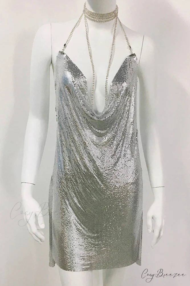 Sparkling Rhinestone Cami Dress