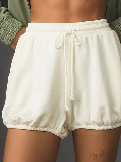Spliced Fitted Low-Waist Short white / S short-250223