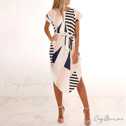 Split Women Party Flowered Midi Ruffles Bohemian V-Neck Casual Gown Gown Design Wrap Warm-Season Sexy Full-Length