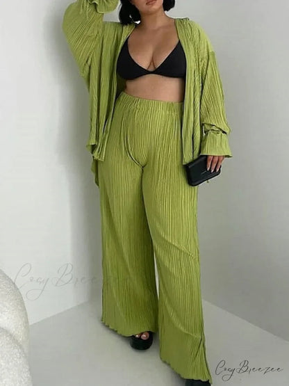 Spring Black Casual Color Blouse Sets Arm Light Fashion White - Daily Pants - Regular Solid Blouse Long Fit Women’s &