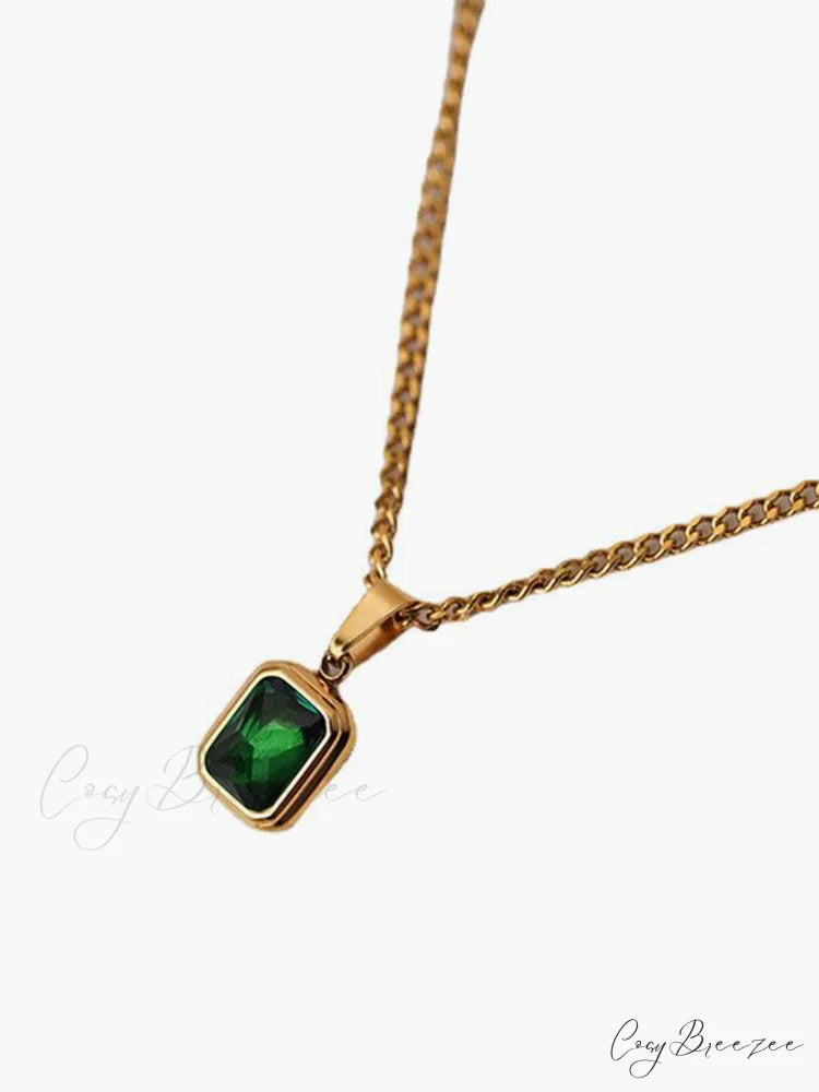 Spring Green Graceful Pendant Necklace Green / One Size