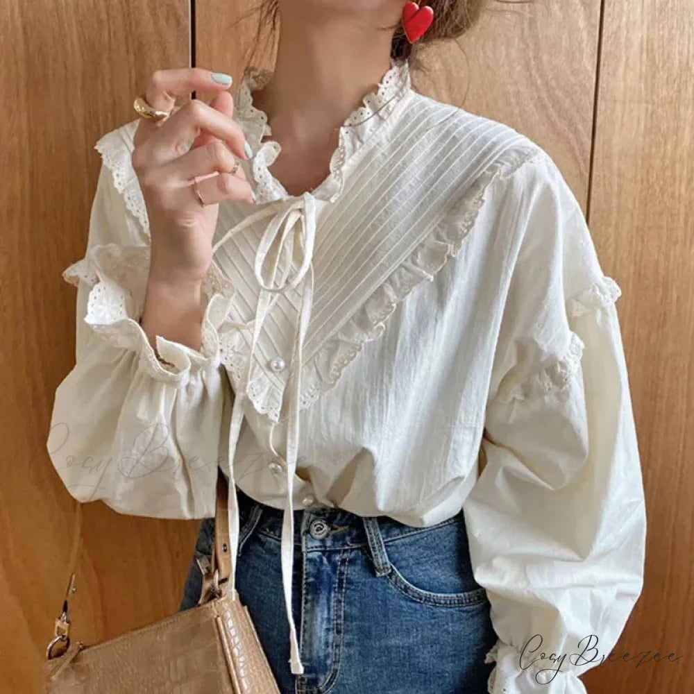 Spring Loose Lantern Sleeve Classic Blouse blouse-250223