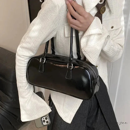 Spring Retro PU Leather Underarm Bag shoulder-250126