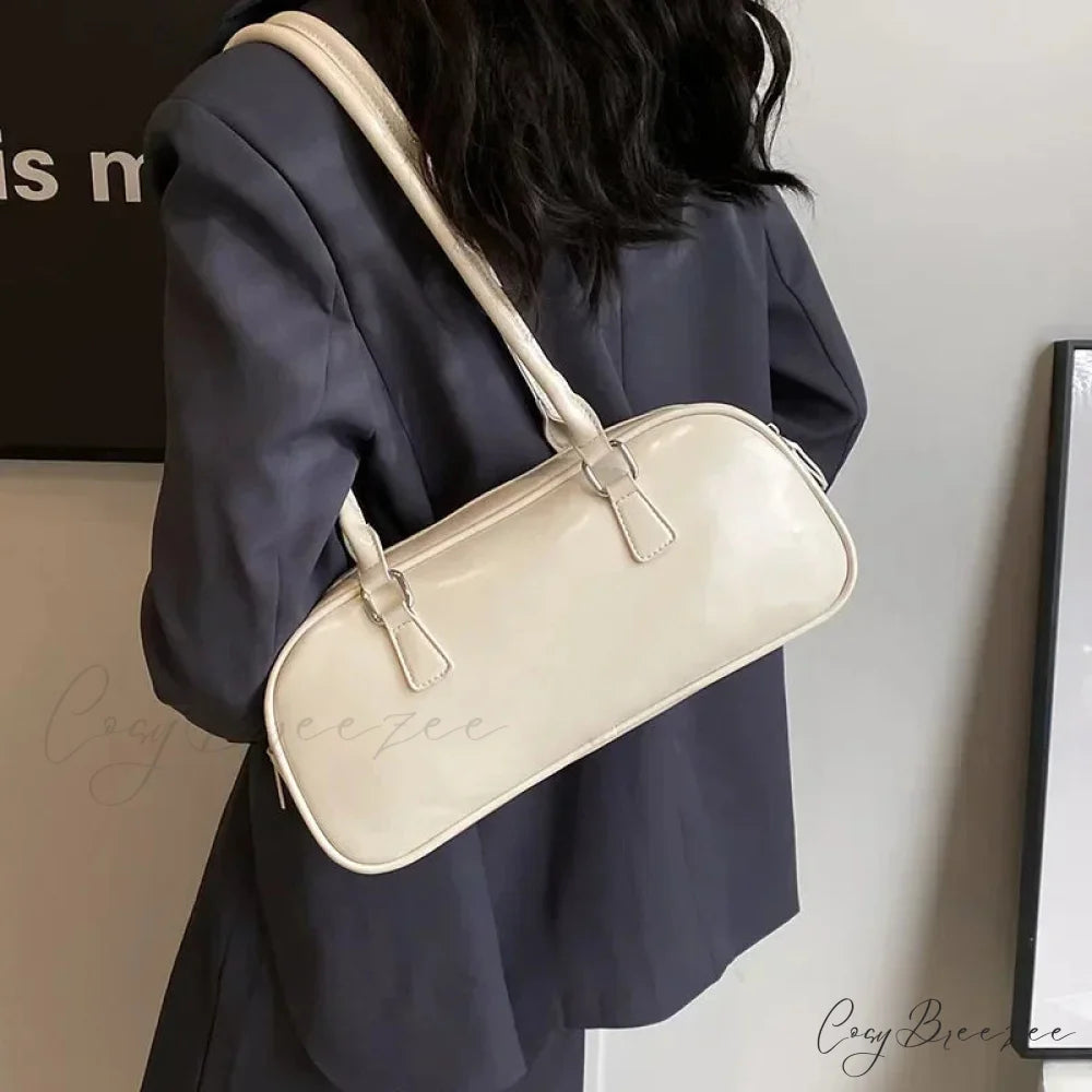 Spring Retro PU Leather Underarm Bag shoulder-250126