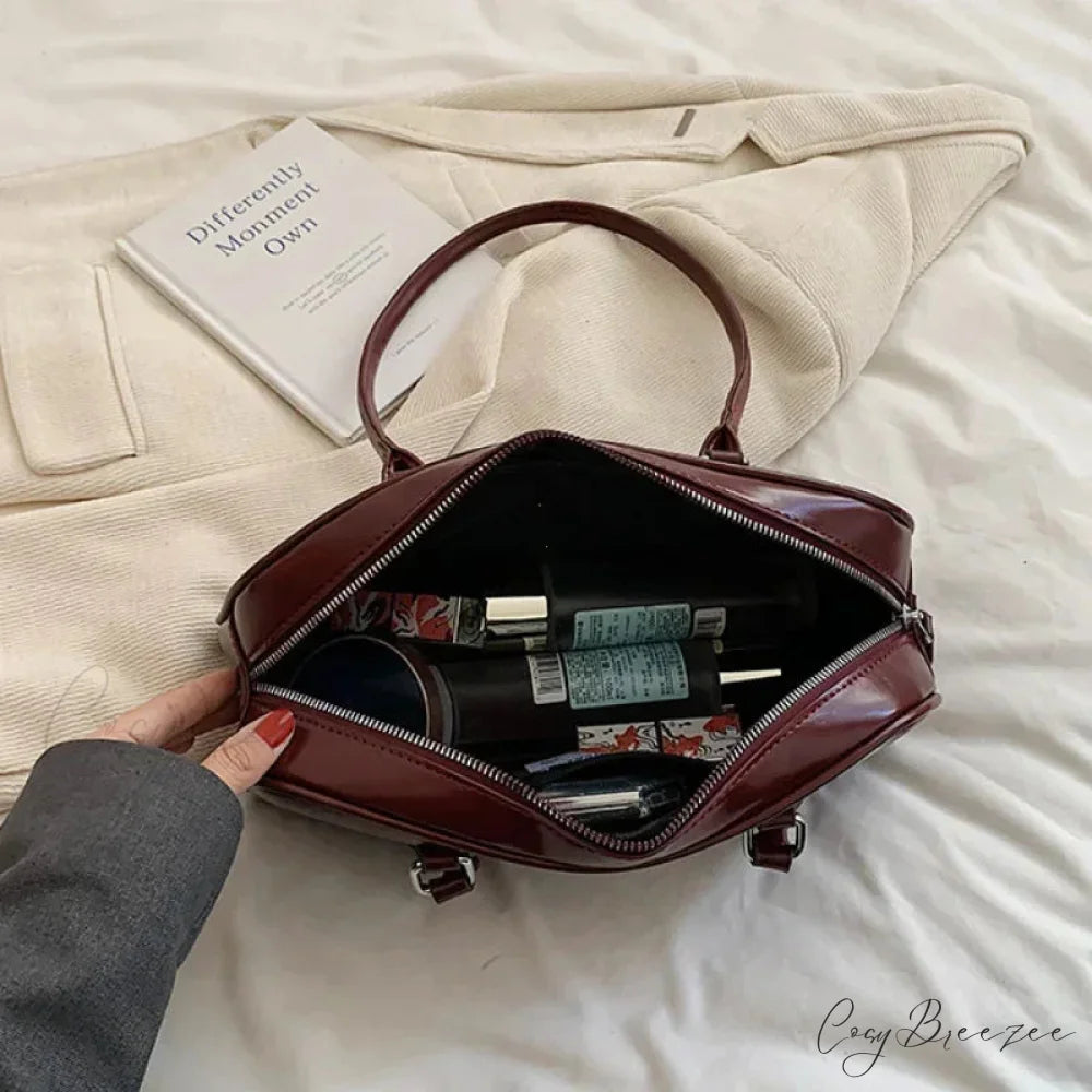 Spring Retro PU Leather Underarm Bag shoulder-250126