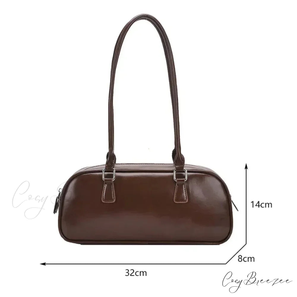 Spring Retro PU Leather Underarm Bag shoulder-250126
