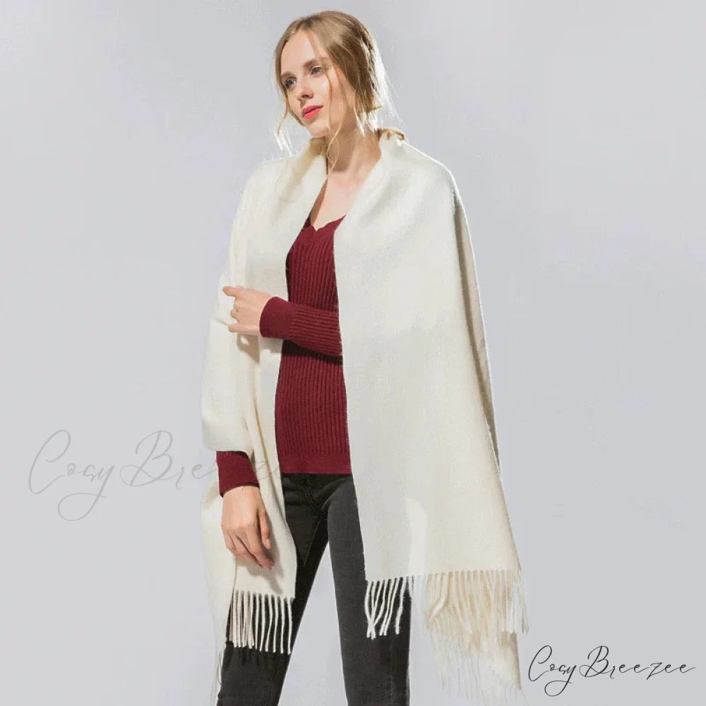 Spring Winter Solid Cashmere Scarf Color10 / One Size scarf-241228