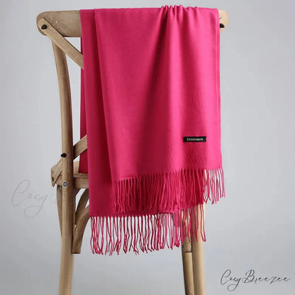 Spring Winter Solid Cashmere Scarf Color14 / One Size scarf-241228