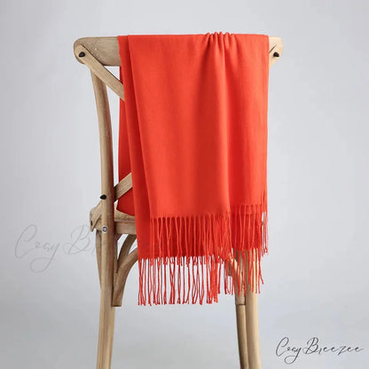 Spring Winter Solid Cashmere Scarf Color17 / One Size scarf-241228