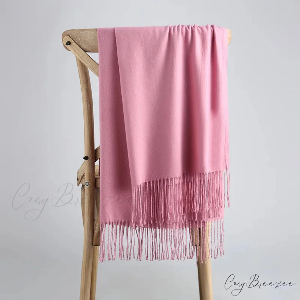 Spring Winter Solid Cashmere Scarf Color19 / One Size scarf-241228