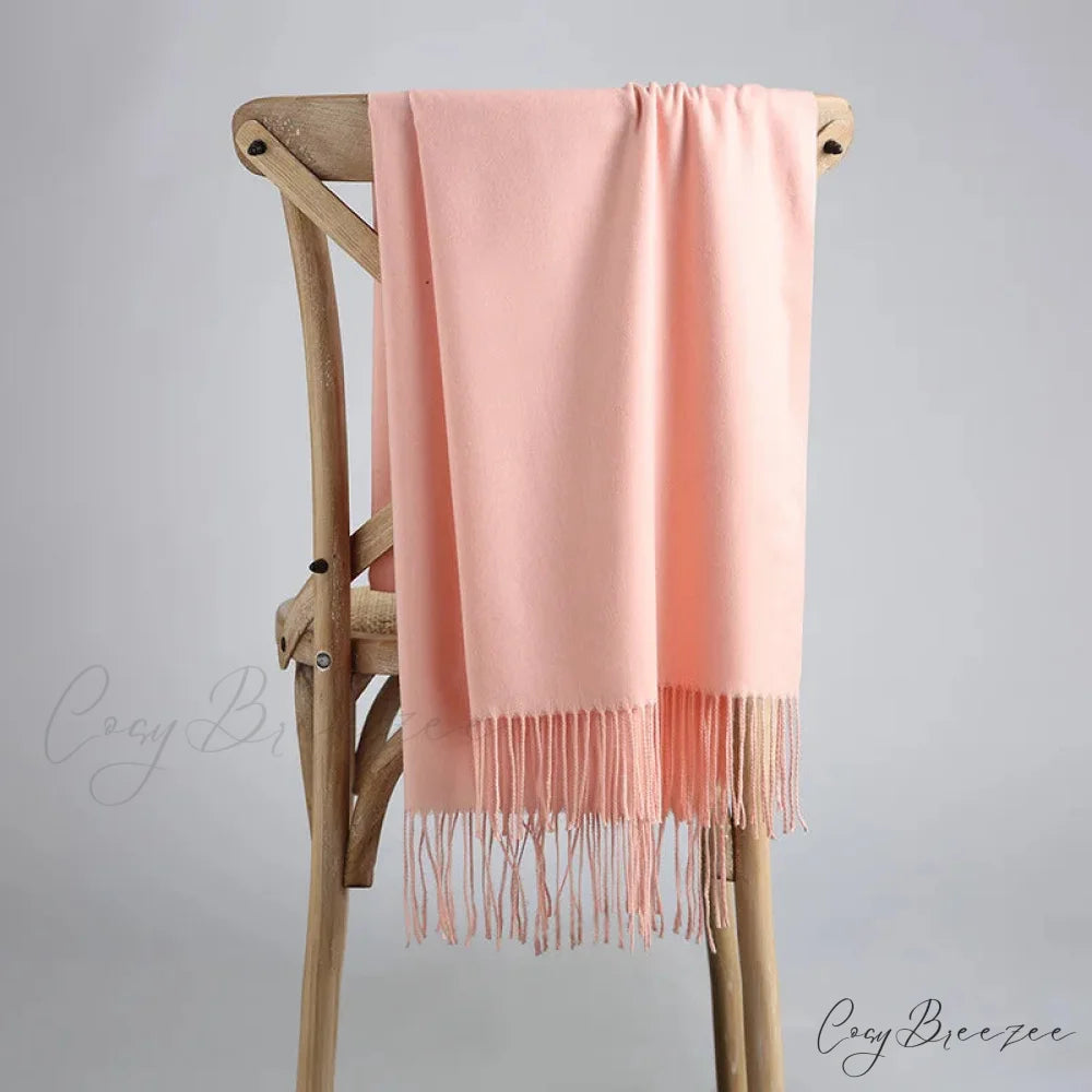 Spring Winter Solid Cashmere Scarf Color22 / One Size scarf-241228