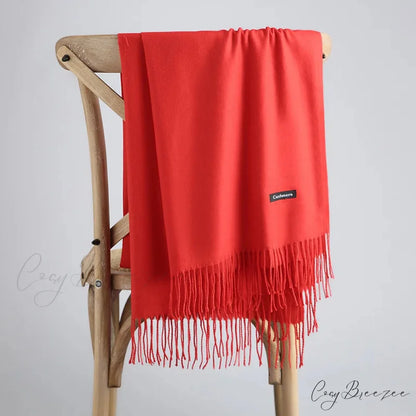 Spring Winter Solid Cashmere Scarf Color24 / One Size scarf-241228