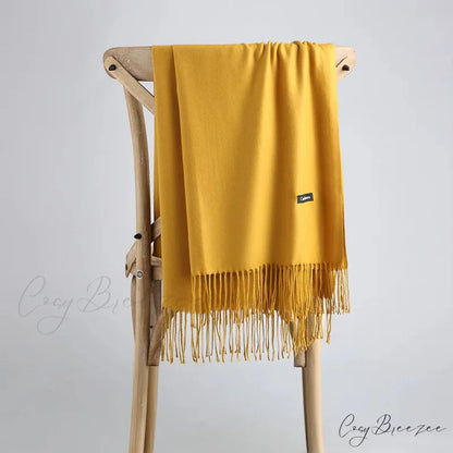 Spring Winter Solid Cashmere Scarf Color26 / One Size scarf-241228