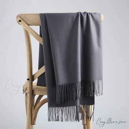 Spring Winter Solid Cashmere Scarf Color27 / One Size scarf-241228