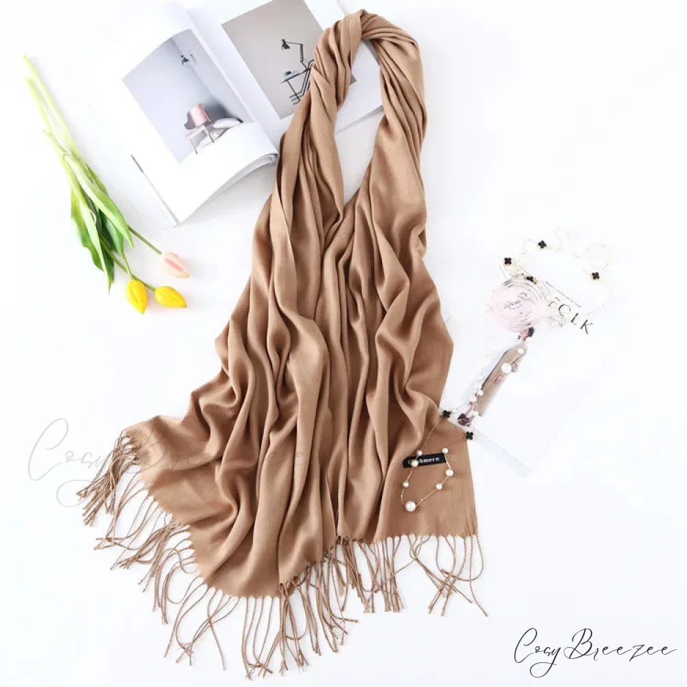 Spring Winter Solid Cashmere Scarf Color32 / One Size scarf-241228